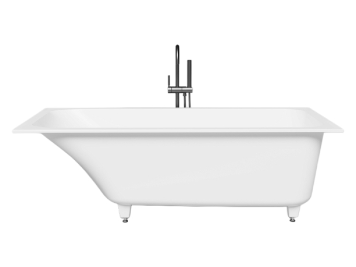 На изображении товар Ванна Salini Orlanda KIT 1700х750х600 мм, прямоугольная, встраиваемая, регулируемые ножки до 20 мм, интегрированный слив перелив, цвет белый глянцевый от официального представителя в Москве