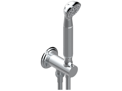 Душевой гарнитур THG Jaipur Satin Crystal, комплект: ручной душ, шланг,  держатель с выводом воды, цвет nickel