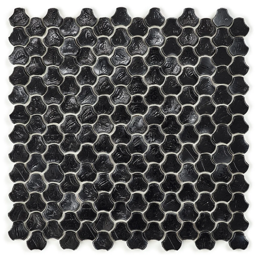 Sicis Стеклянная мозаика Clover Blackened chips size 25 mm sheet-size 286x283 mm