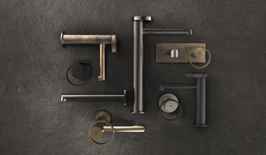 Смеситель для раковины Gessi Anello, высокий, короткий излив, без донного клапана, цвет Black Metal Brushed PVD - изображение 1