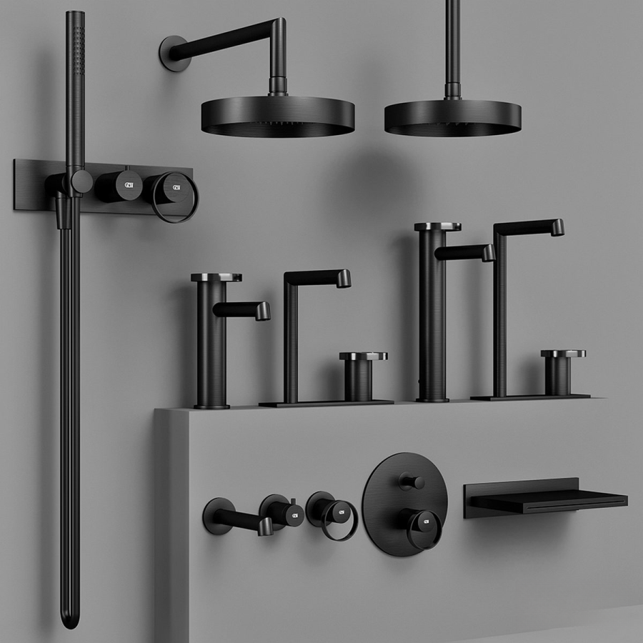 Смеситель для раковины Gessi Anello, высокий, короткий излив, без донного клапана, цвет Black Metal Brushed PVD - изображение 2