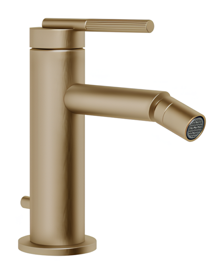 Смеситель для биде Gessi Ingranaggio, с донным клапаном, цвет Warm Bronze Brushed PVD