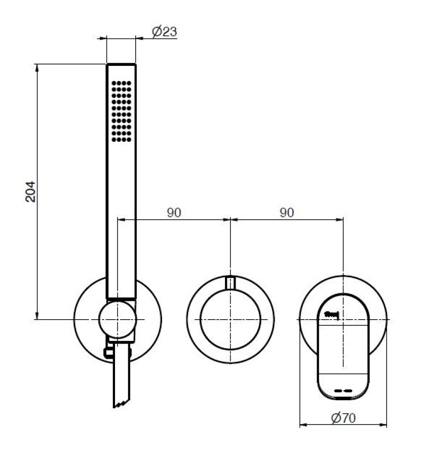 Смеситель для душа Carlo Frattini Flo, с переключателем на 2 потребителя, ручным душем, гибким шлангом хромалюкс 1500 мм, внешняя часть, цвет чёрный матовый - изображение 3