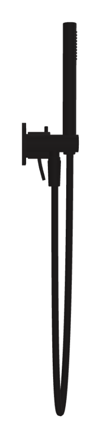 Смеситель для душа Carlo Frattini Flo, с переключателем на 2 потребителя, ручным душем, гибким шлангом хромалюкс 1500 мм, внешняя часть, цвет чёрный матовый - изображение 2