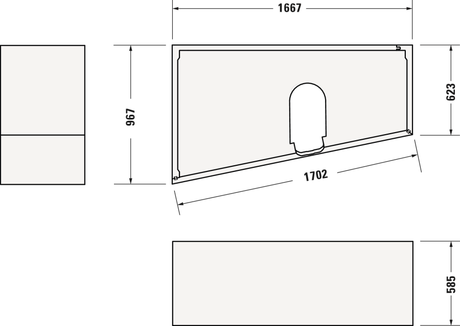 Ванна Duravit Duravit No.1, встраиваемая, 1700x1000 мм, трапеция, левый наклон, цвет белый - изображение 11