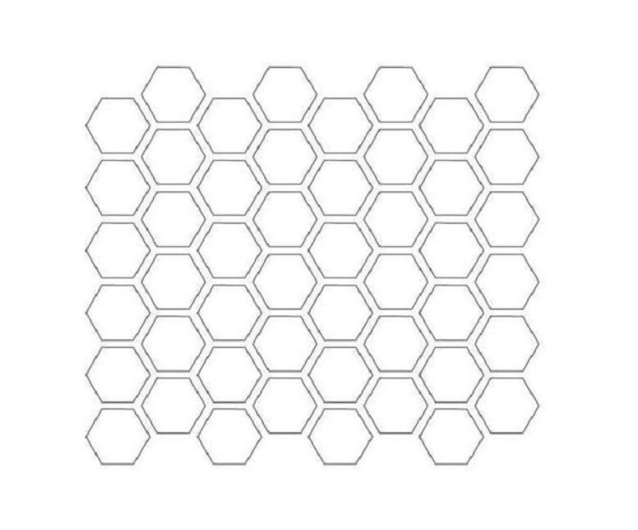 Etruria Керамогранит XXS-3D Esagono 5X5.7 3D Rosa Su Rete Monocolore 33Х37