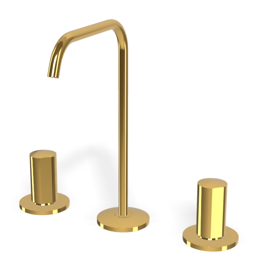 Смеситель для раковины Carlo Frattini SO, без ручек, с вращающимся изливом Ø10 мм, донным клапаном Click-Clack, 2 гибкими шлангами, L-168 мм, цвет золото