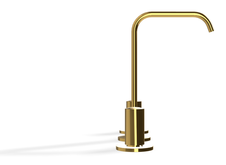 Смеситель для раковины Carlo Frattini SO, без ручек, с вращающимся изливом Ø10 мм, донным клапаном Click-Clack, 2 гибкими шлангами, L-168 мм, цвет золото - изображение 2
