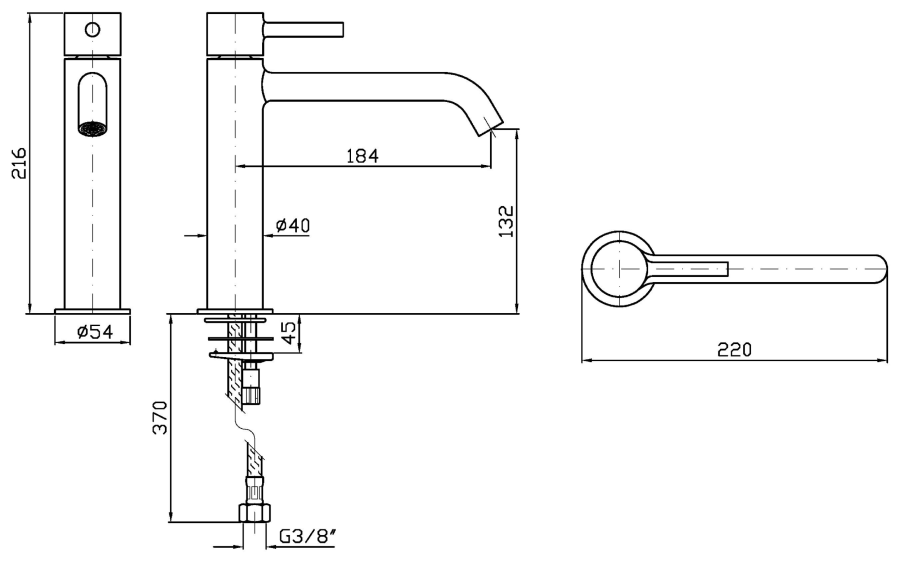 Cмеситель для раковины Zucchetti Pan S, однорычажный, на 1 отверстие, удлинённый излив, аэратор, без донного клапана, гибкие шланги, цвет Pearl Cipria - изображение 3