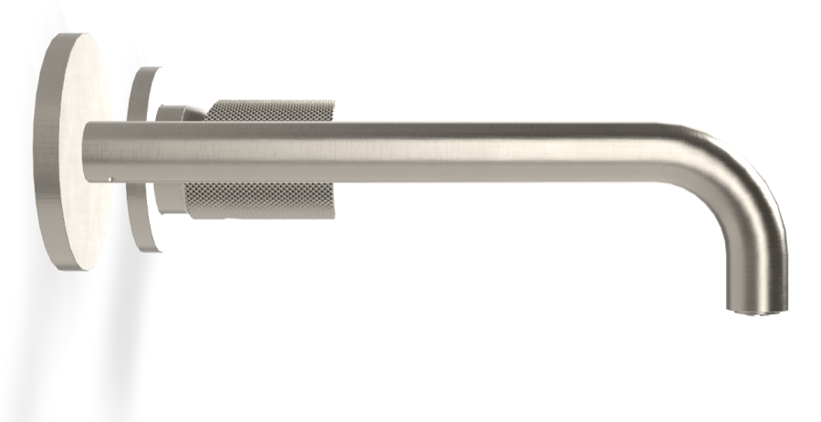 Смеситель для раковины Carlo Frattini Spillo Tech, ручка G Collection, настенный, с донным клапаном Click-Clack, излив 200 мм, внешняя часть, цвет никель брашированный - изображение 2
