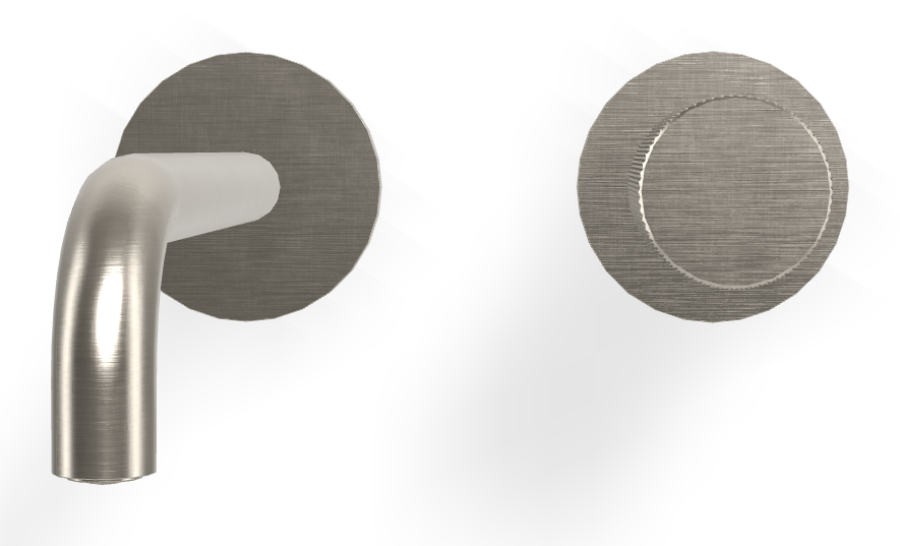 Смеситель для раковины Carlo Frattini Spillo Tech, ручка G Collection, настенный, с донным клапаном Click-Clack, излив 200 мм, внешняя часть, цвет никель брашированный - изображение 1