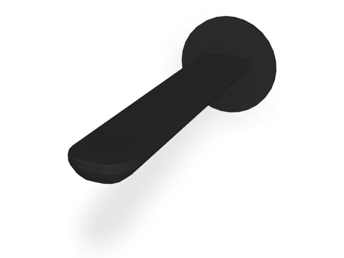 На изображении товар Излив для ванны Carlo Frattini Flo, настенный, L-218 мм, цвет чёрный матовый от официального представителя в Москве