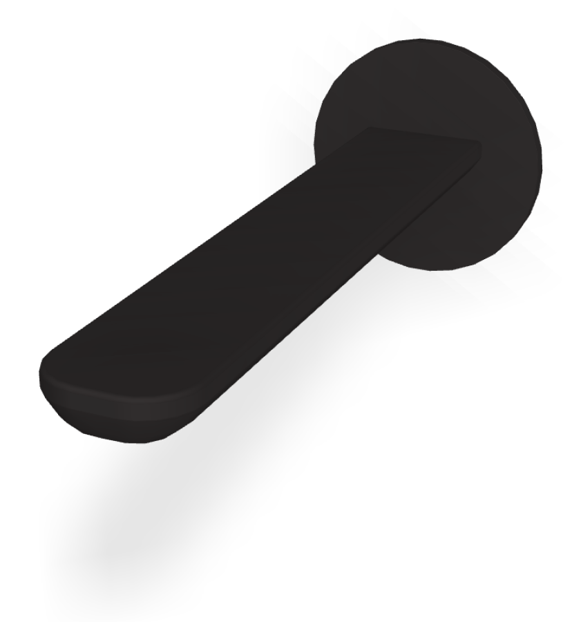 Излив для ванны Carlo Frattini Flo, настенный, L-218 мм, цвет чёрный матовый