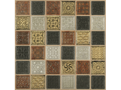 Akros Venezia Камень Decorative Art I Mosaici Bisanzio Bianco Carrara Nero Marquinia Bardiglio Rosso Asiago Mix Gold Silver 30,5X30,5X1