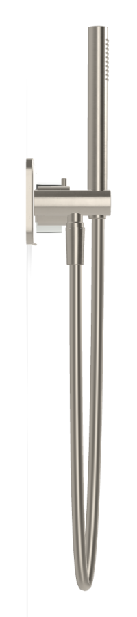 Смеситель для душа Carlo Frattini SO, с переключателем на 2 потребителя, ручным душем, гибким шлангом 1500 мм, без ручек, ширина 297 мм, внешняя часть, цвет никель брашированный - изображение 2