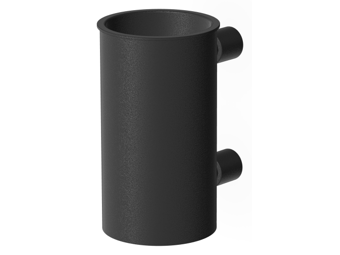 На изображении товар Стакан настенный Zucchetti, Ø66x102h мм, металлический, цвет Embossed Matt Black от официального представителя в Москве