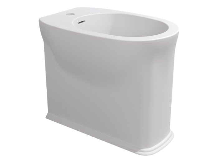 На изображении товар Биде Flaminia Madre, напольное приставное, 550х370 мм, 1 отверстие для смесителя, цвет Latte от официального представителя в Москве