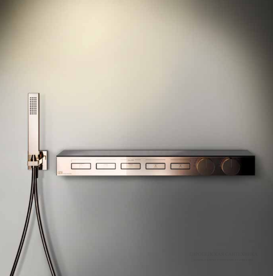 Термостат Gessi HI-FI, с полочкой, встраиваемый, до 5 функций одновременно, цвет Chrome - изображение 1