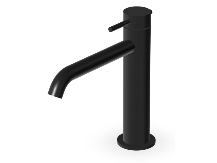 На изображении товар Смеситель для раковины Zucchetti Helm, однорычажный, цвет Brushed Total Black PVD от официального представителя в Москве