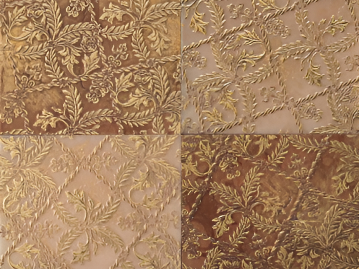 На изображении товар Akros Venezia Камень Decorative Art Alfa Scorpii TS Rosso Portogallo Gold Inserti 14,8X14,8X1 от официального представителя в Москве