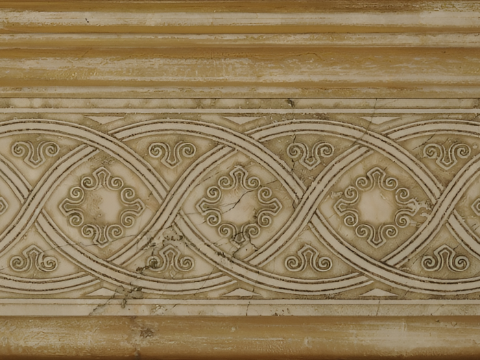 На изображении товар Akros Venezia Камень Decorative Art Ducale M2058 Botticino 9,8X30,5X1 от официального представителя в Москве