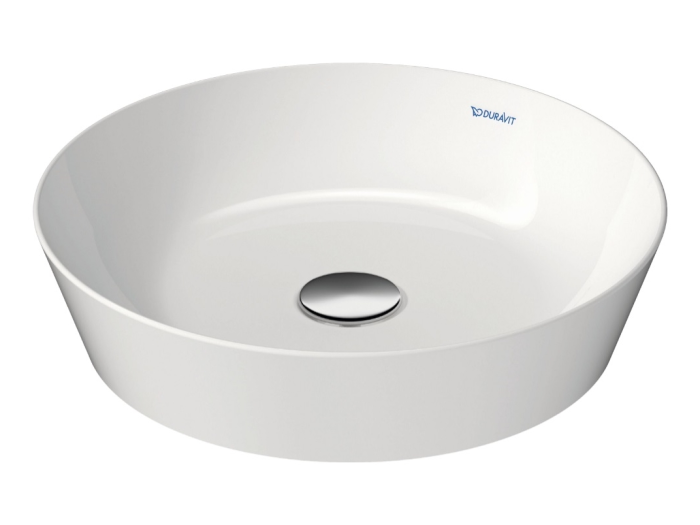 На изображении товар Раковина Duravit Cape Cod накладная, Ø 430 мм, цвет белый c WonderGliss от официального представителя в Москве
