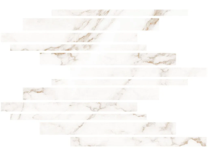 На изображении товар Living Ceramics Керамогранит Blanc Statuario Gold Muretto Mosaic Soft textured 29,8x29,8 от официального представителя в Москве
