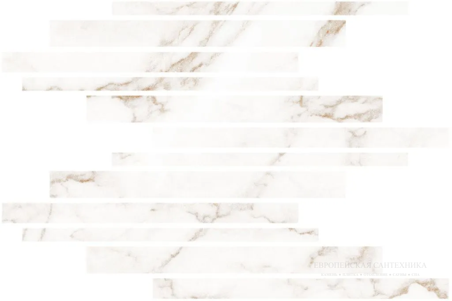 Living Ceramics Керамогранит Blanc Statuario Gold Muretto Mosaic Soft textured 29,8x29,8