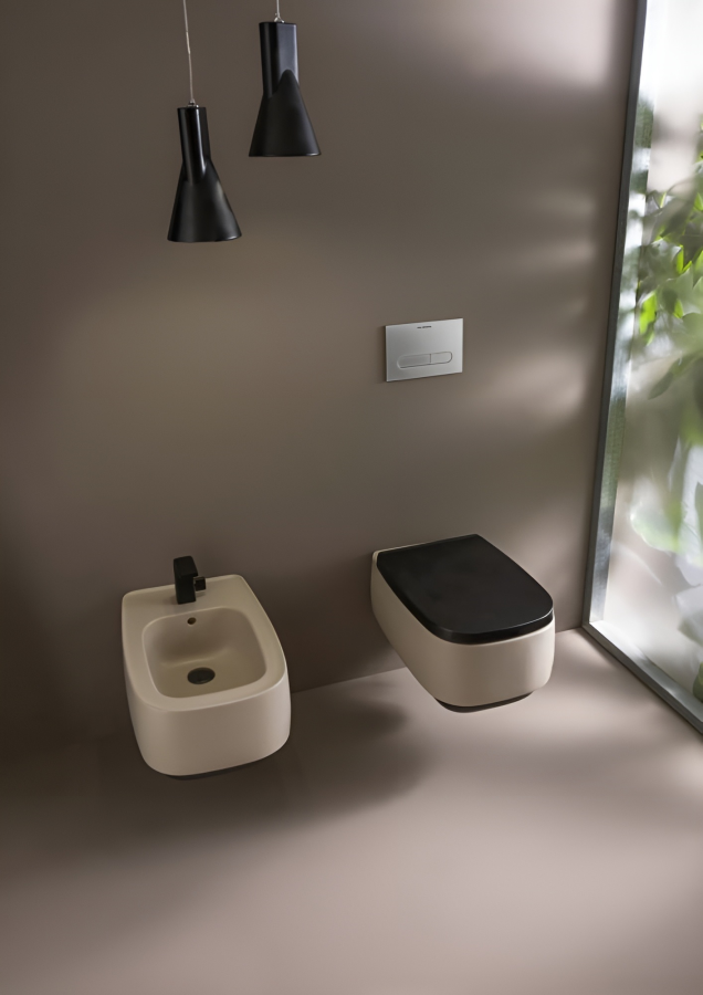 Унитаз Flaminia Flag, подвесной, 540х380 мм, безободковый с системой goclean, цвет Carbone - изображение 4