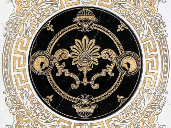 На изображении товар Akros Venezia Камень Luxurious Hellenic DIM Gold Nero Marquinia Gold Biancone Gold 40X40X1 от официального представителя в Москве