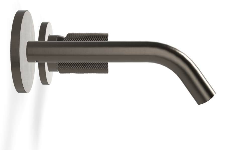 Смеситель для раковины Carlo Frattini Spillo Tech, ручка G Collection, настенный, с донным клапаном Click-Clack, излив 160 мм, внешняя часть, цвет брашированный чёрный хром - изображение 2