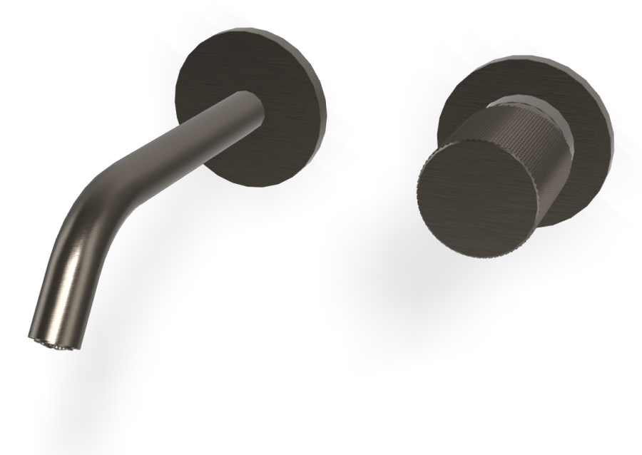 Смеситель для раковины Carlo Frattini Spillo Tech, ручка G Collection, настенный, с донным клапаном Click-Clack, излив 160 мм, внешняя часть, цвет брашированный чёрный хром