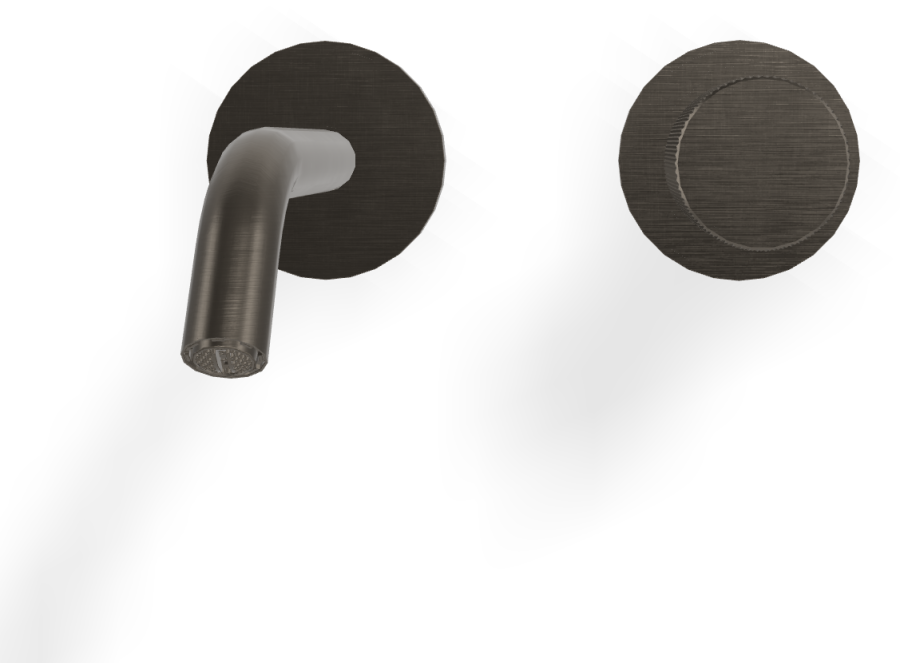 Смеситель для раковины Carlo Frattini Spillo Tech, ручка G Collection, настенный, с донным клапаном Click-Clack, излив 160 мм, внешняя часть, цвет брашированный чёрный хром - изображение 1