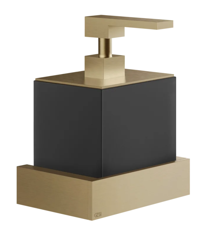 Дозатор для жидкого мыла Gessi Rettangolo, настенный, цвет Black/Warm Bronze Brushed PVD