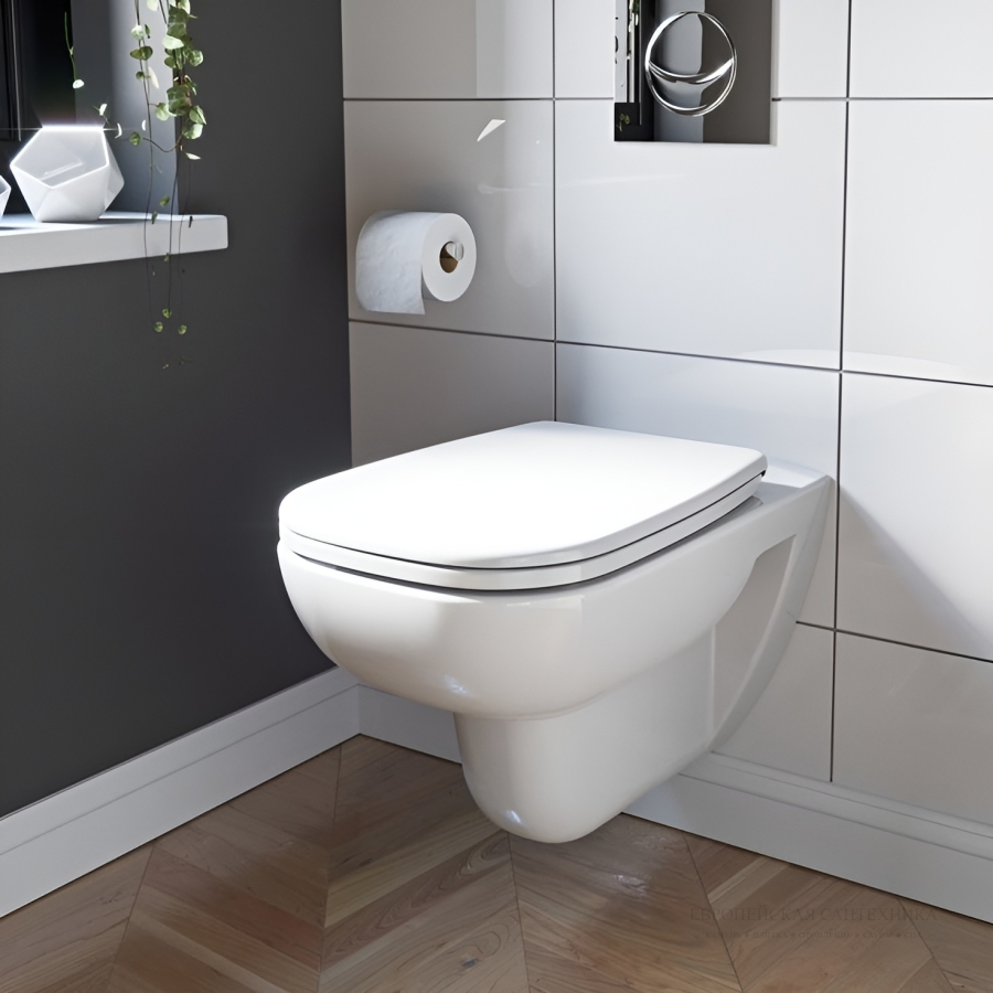 Унитаз подвесной Duravit D-Code в комплекте с сиденьем с крышкой, # 25700900 + # 0067390000, цвет белый - изображение 7