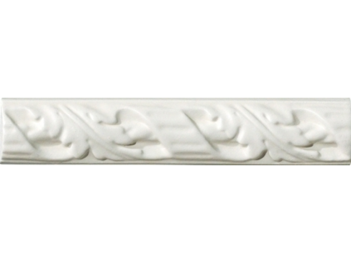 На изображении товар CERAMICHE GRAZIA Бордюр AMARCORD FREGIO M 4X20 BIANCO MATT от официального представителя в Москве