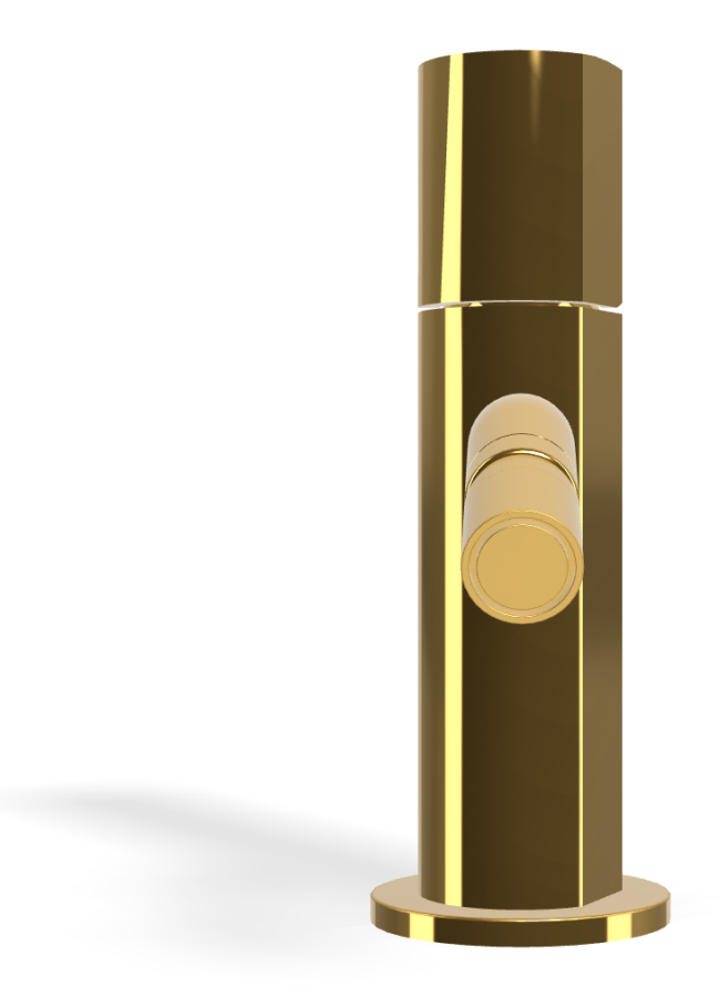 Смеситель для биде Carlo Frattini SO, XS, с 2 гибкими шлангами, донным клапаном Click-Clack 1"1/4, без ручек, L-137 мм, цвет золото - изображение 1