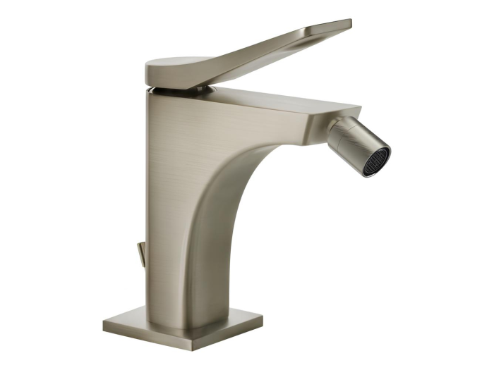 На изображении товар Смеситель для биде Gessi Rilievo, с донным клапаном, цвет Finox Brushed Nickel от официального представителя в Москве