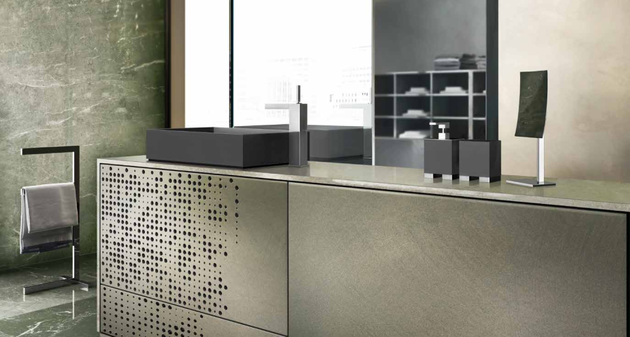 Cтойка-полотенцедержатель Gessi Rettangolo, h800 мм, напольная, цвет Warm Bronze Brushed PVD - изображение 1