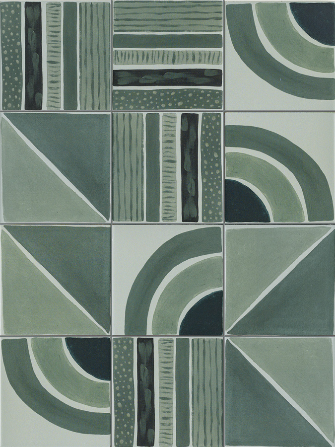 Sartoria Керамогранит Genesi Decor Mix Terra Greens Matt 15x15 - изображение 1