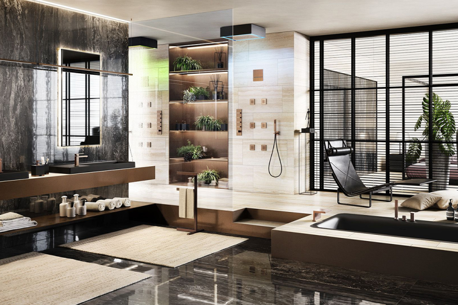 Ручная лейка Gessi Rettangolo, с защитой от известкового налёта, цвет Warm Bronze Brushed PVD - изображение 4