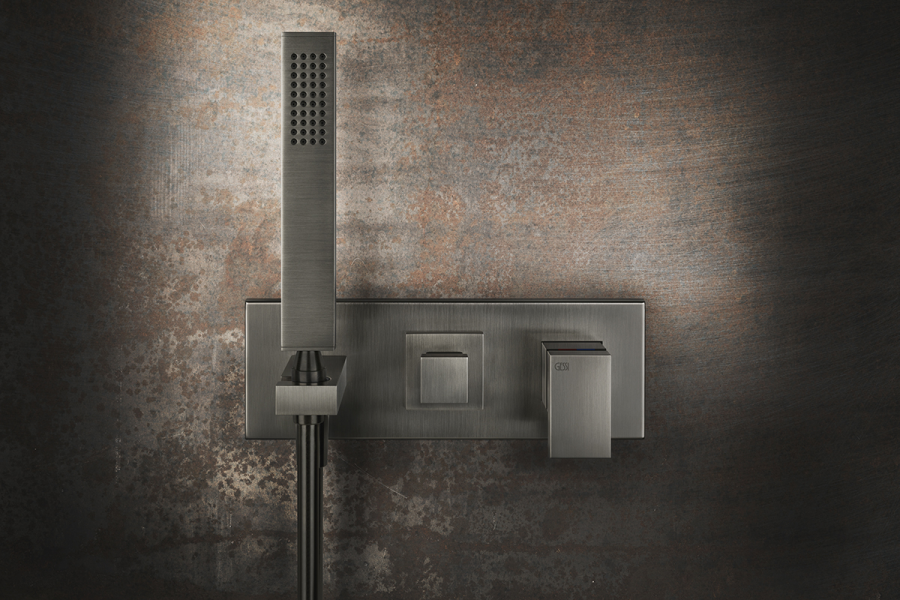 Ручная лейка Gessi Rettangolo, с защитой от известкового налёта, цвет Warm Bronze Brushed PVD - изображение 5