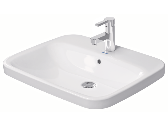На изображении товар Раковина Duravit DuraStyle, встраиваемая сверху, 615х495 мм, с переливом, 1 отверстие под смеситель, цвет белый с покрытием WonderGliss от официального представителя в Москве