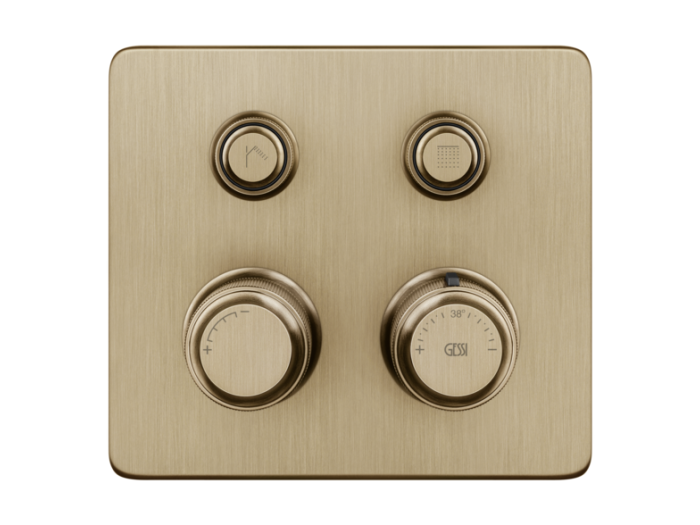 Термостат Gessi HI-FI, до 2-х функций одновременно, встраиваемый, цвет Warm Bronze Br. PVD