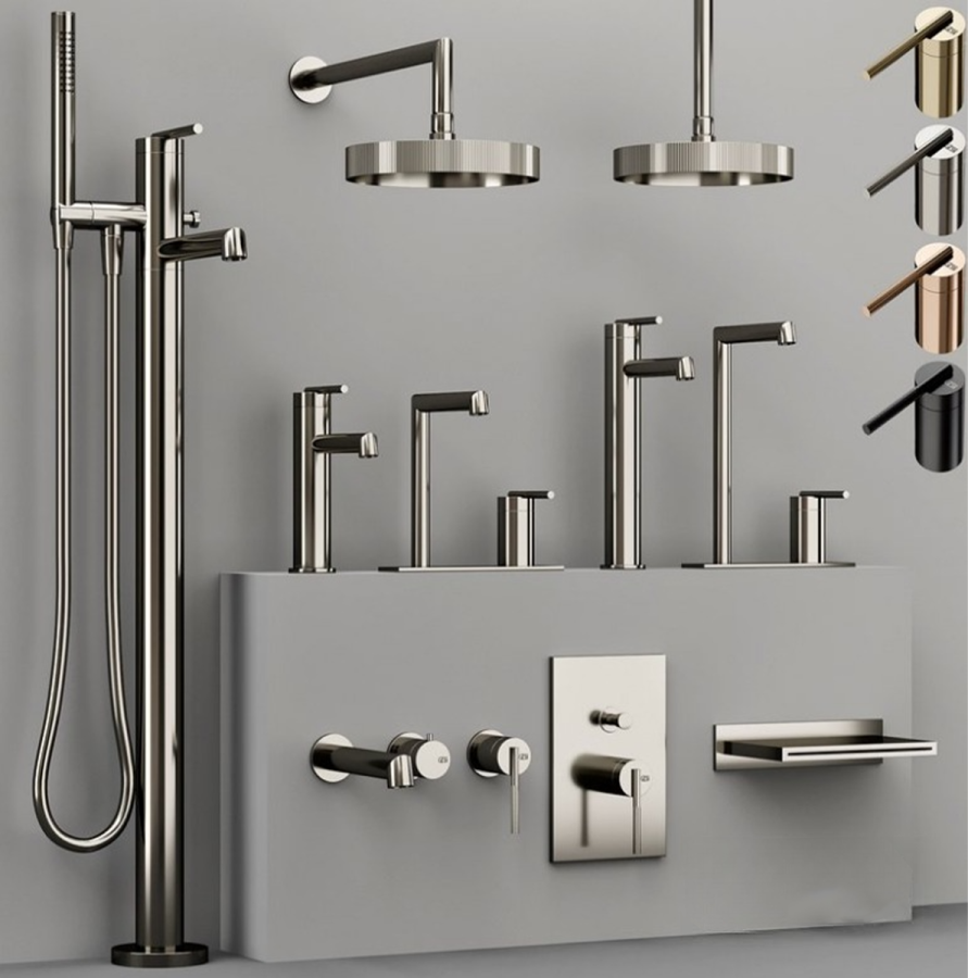 Смеситель для раковины Gessi Ingranaggio, настенный, с коротким изливом, без донного клапана, внешние части, цвет Brushed Brass PVD - изображение 3