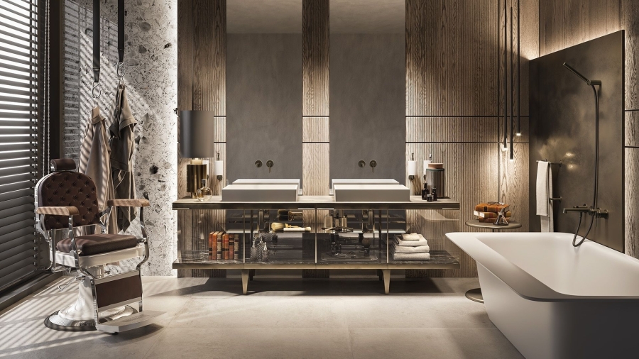 Смеситель для раковины Gessi Ingranaggio, настенный, с коротким изливом, без донного клапана, внешние части, цвет Brushed Brass PVD - изображение 2