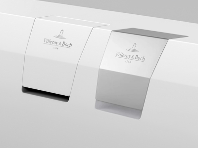 Слив-перелив Villeroy&Boch для ванны, полуавтомат, хром/белый