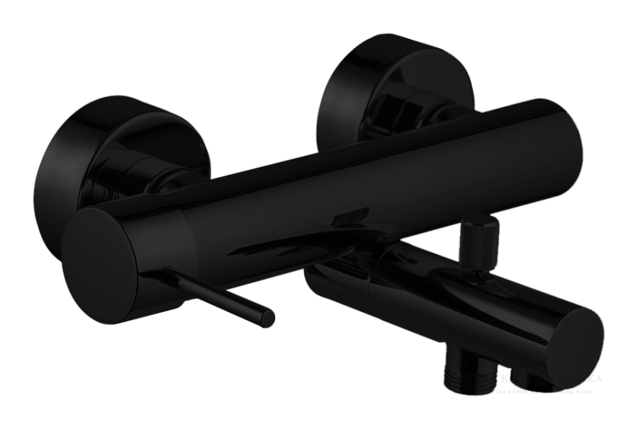 Смеситель для ванны Carlo Frattini Spillo Up настенного внешнего монтажа, без душевого комплекта, цвет чёрный матовый