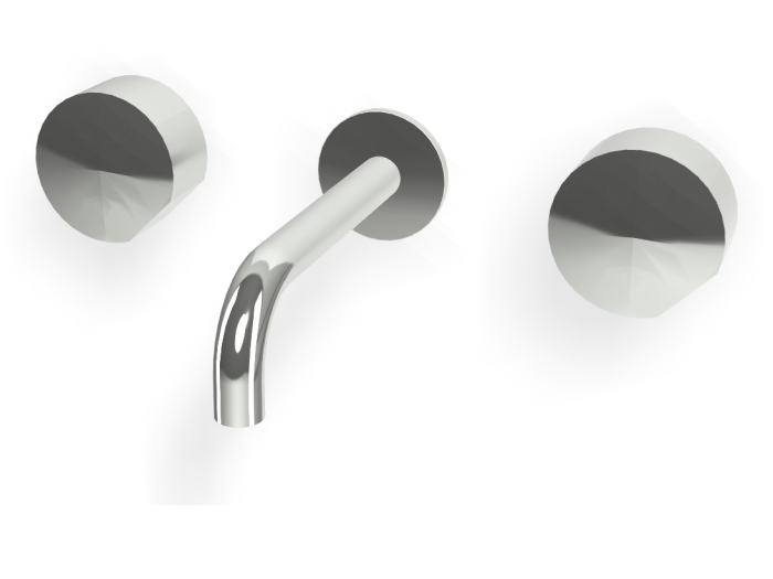 На изображении товар Смеситель для раковины Carlo Frattini SO, настенный, без ручек, с донным клапаном Click-Clack, L-159 мм, внешняя часть, цвет хром от официального представителя в Москве