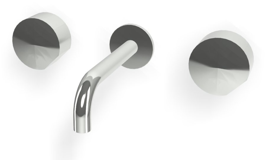 Смеситель для раковины Carlo Frattini SO, настенный, без ручек, с донным клапаном Click-Clack, L-159 мм, внешняя часть, цвет хром